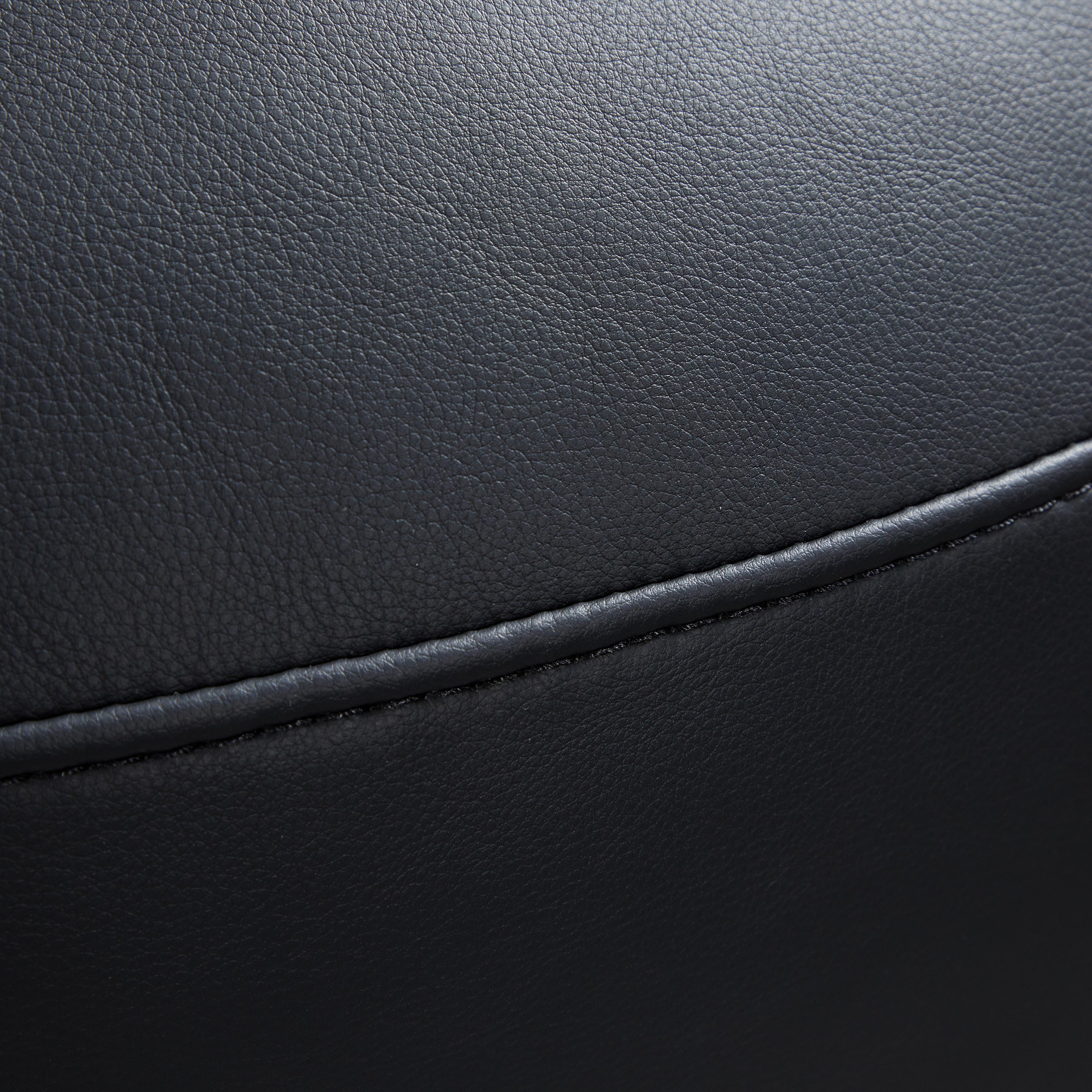 Monolith Round Black Leather Ottoman