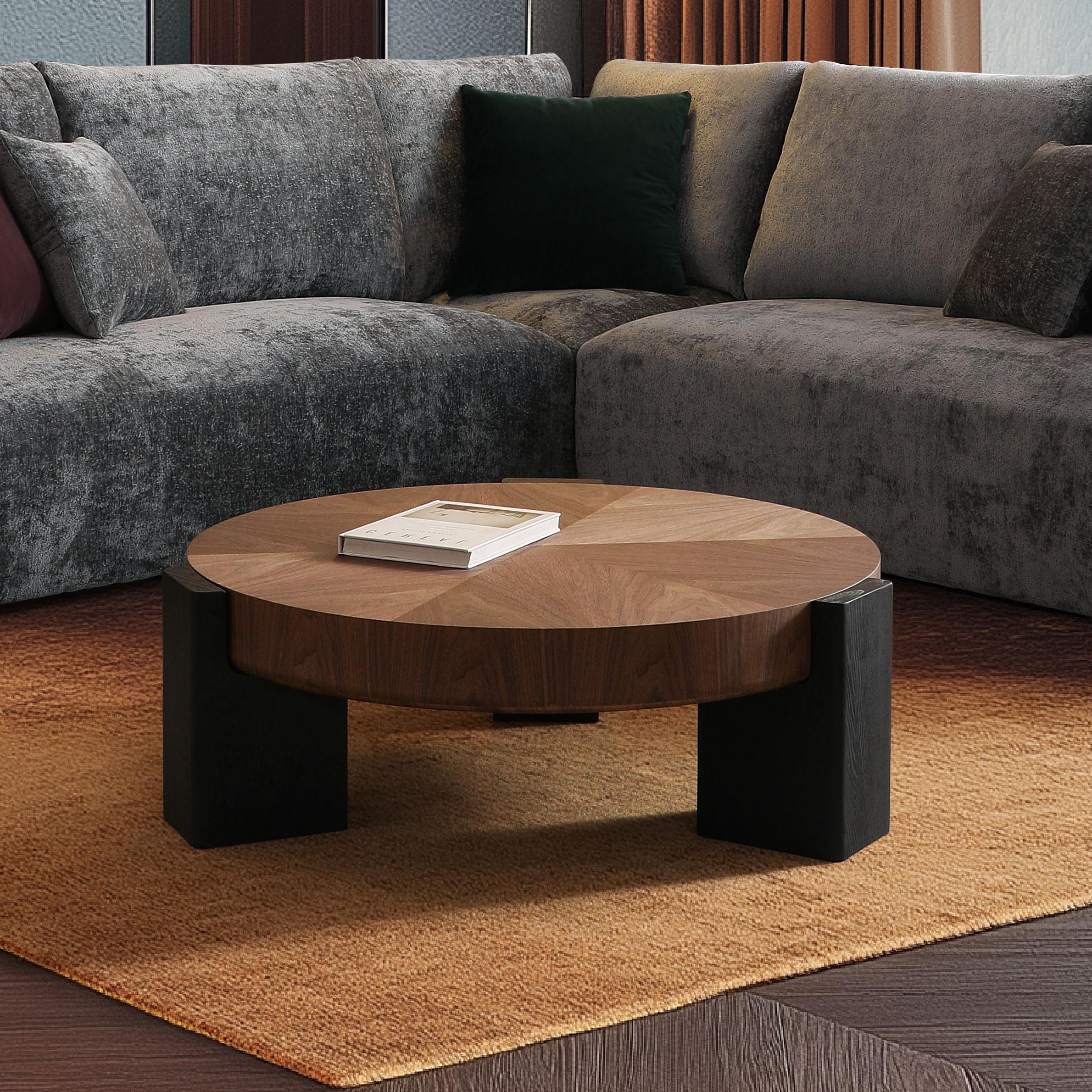 Ombre Walnut Round Coffee Table