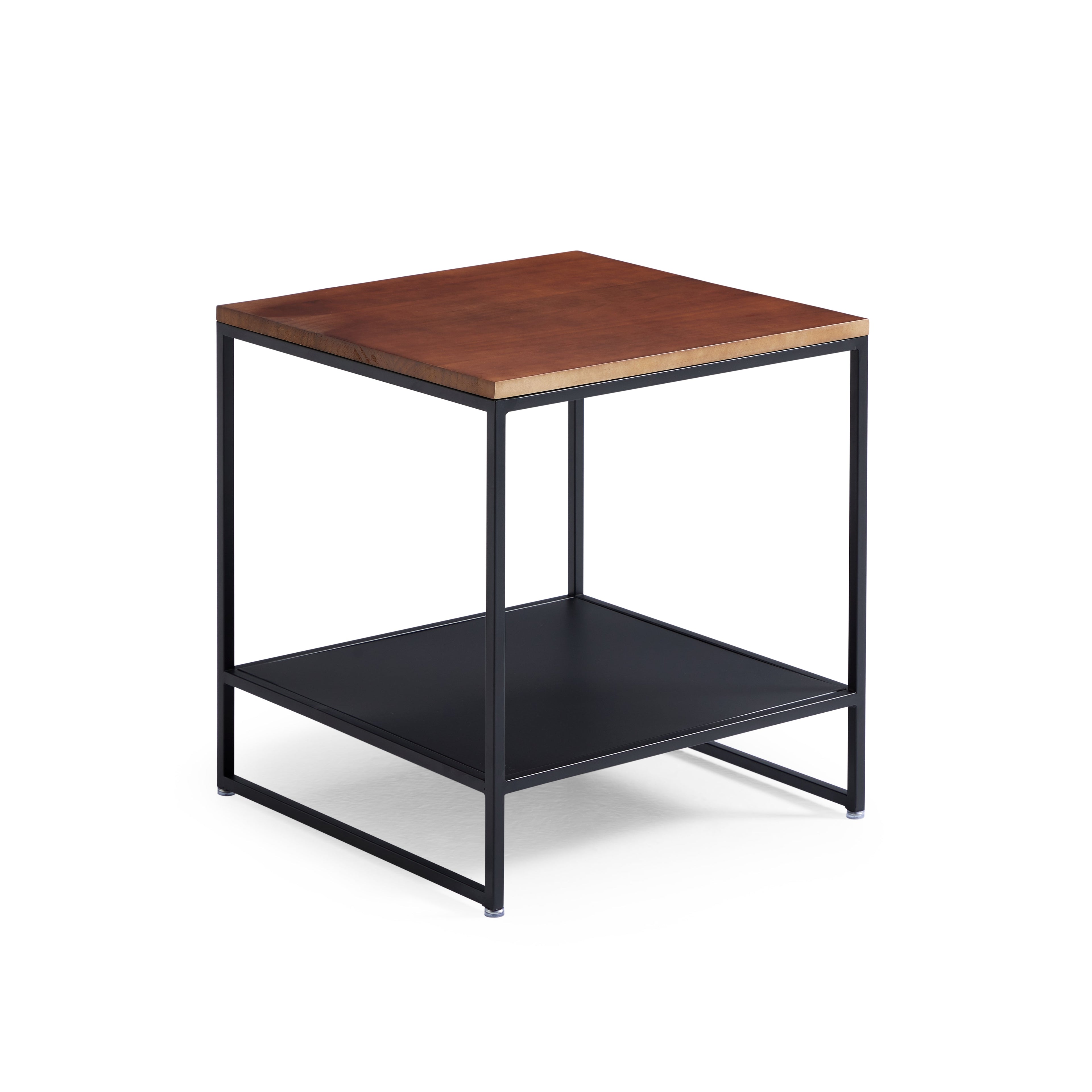 Blacksteel Walnut Storage Side Table