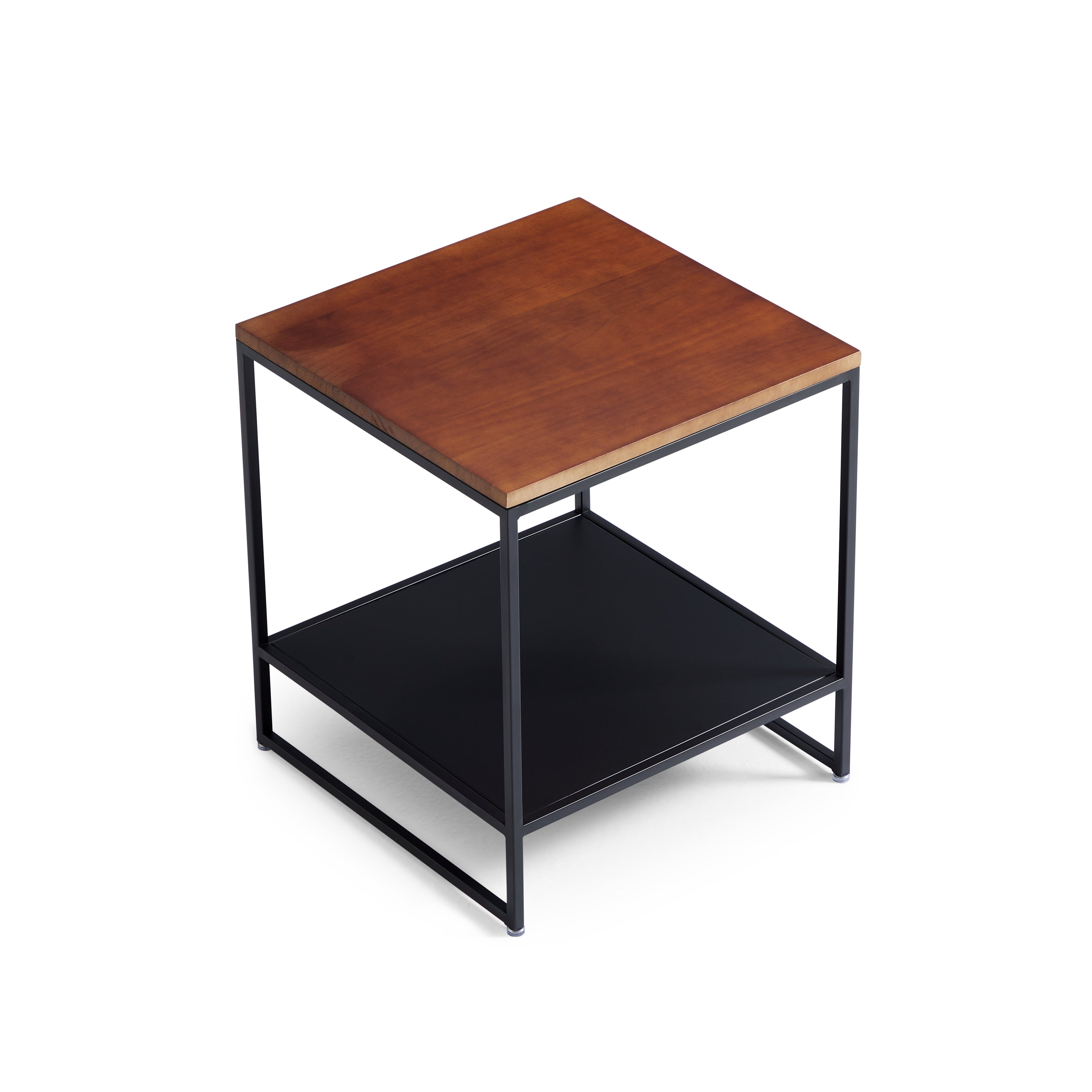 Blacksteel Walnut Storage Side Table