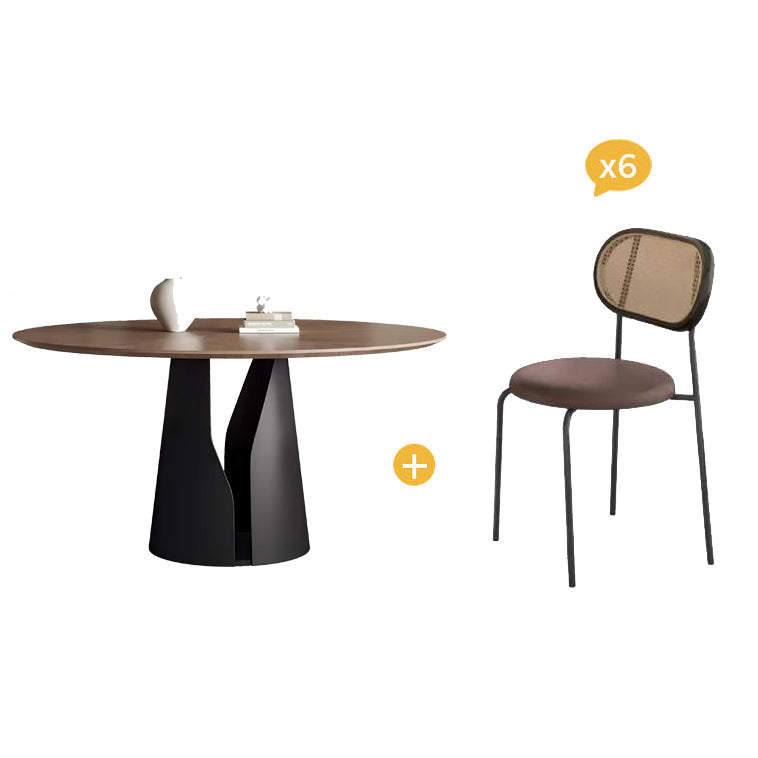 Lunaro Wood & Steel Round Dining Table