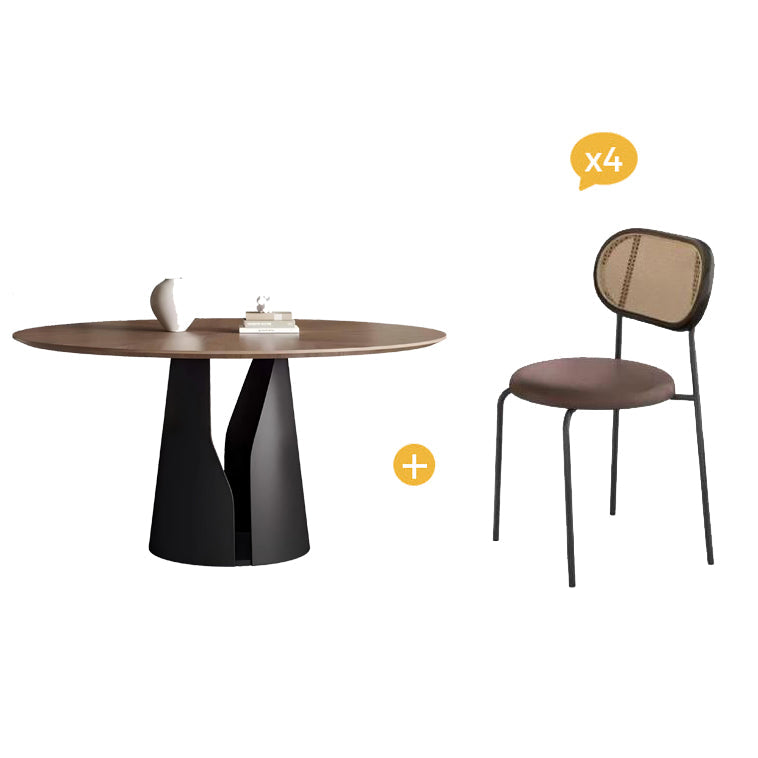 Lunaro Wood & Steel Round Dining Table