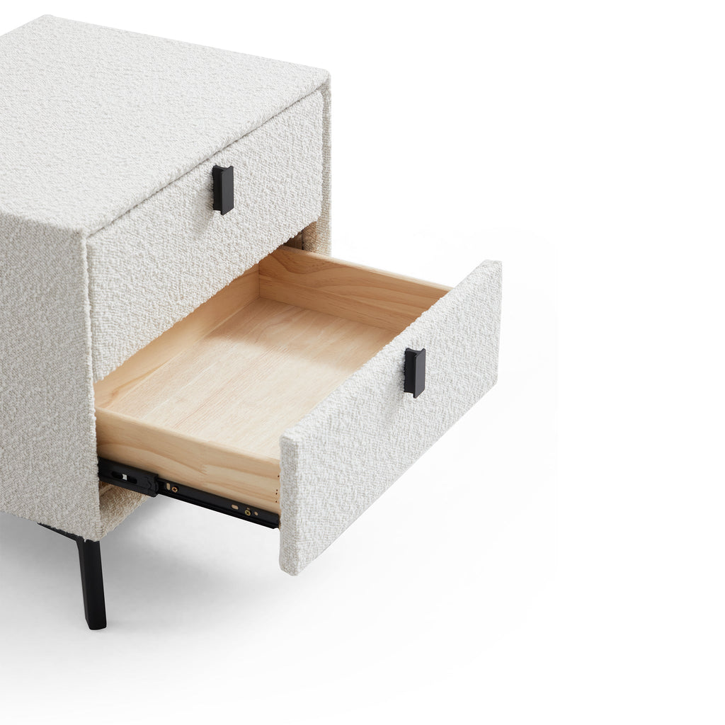 Cushy Boucle Fabric Nightstand