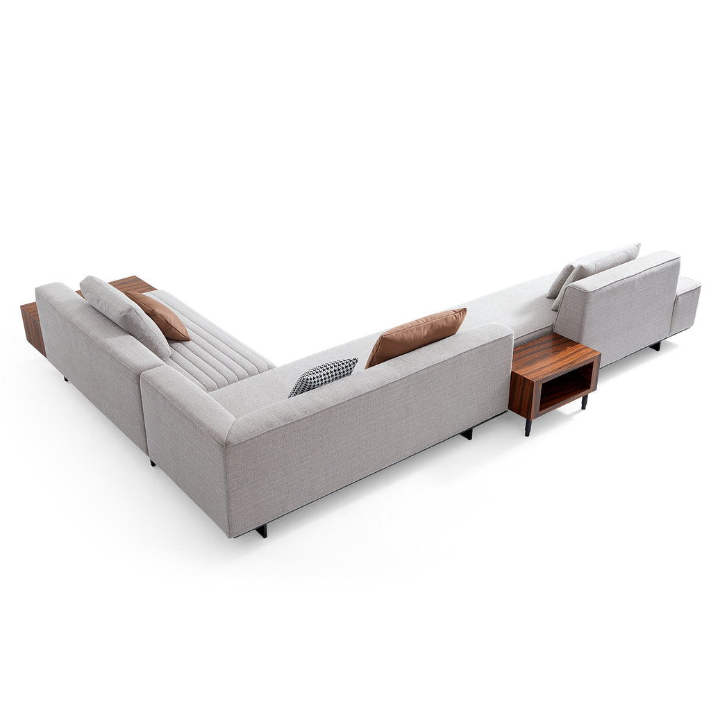Brandy Channel Tufting Sectional with Coffee Table