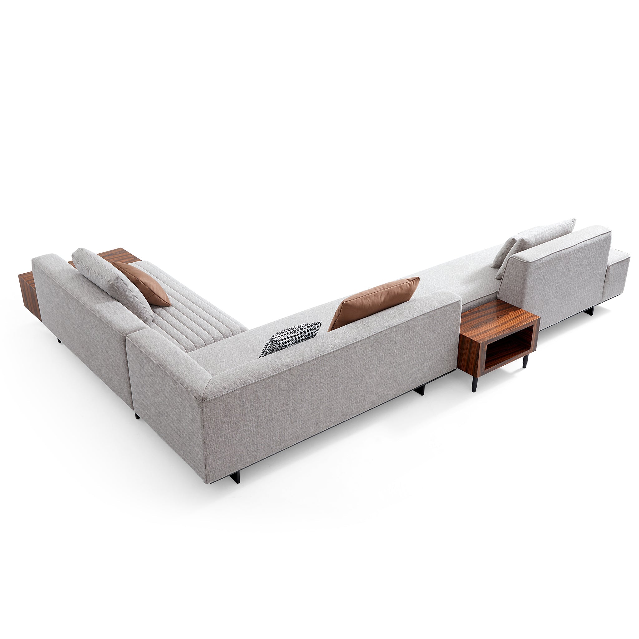Brandy Channel Tufting Sectional with Coffee Table