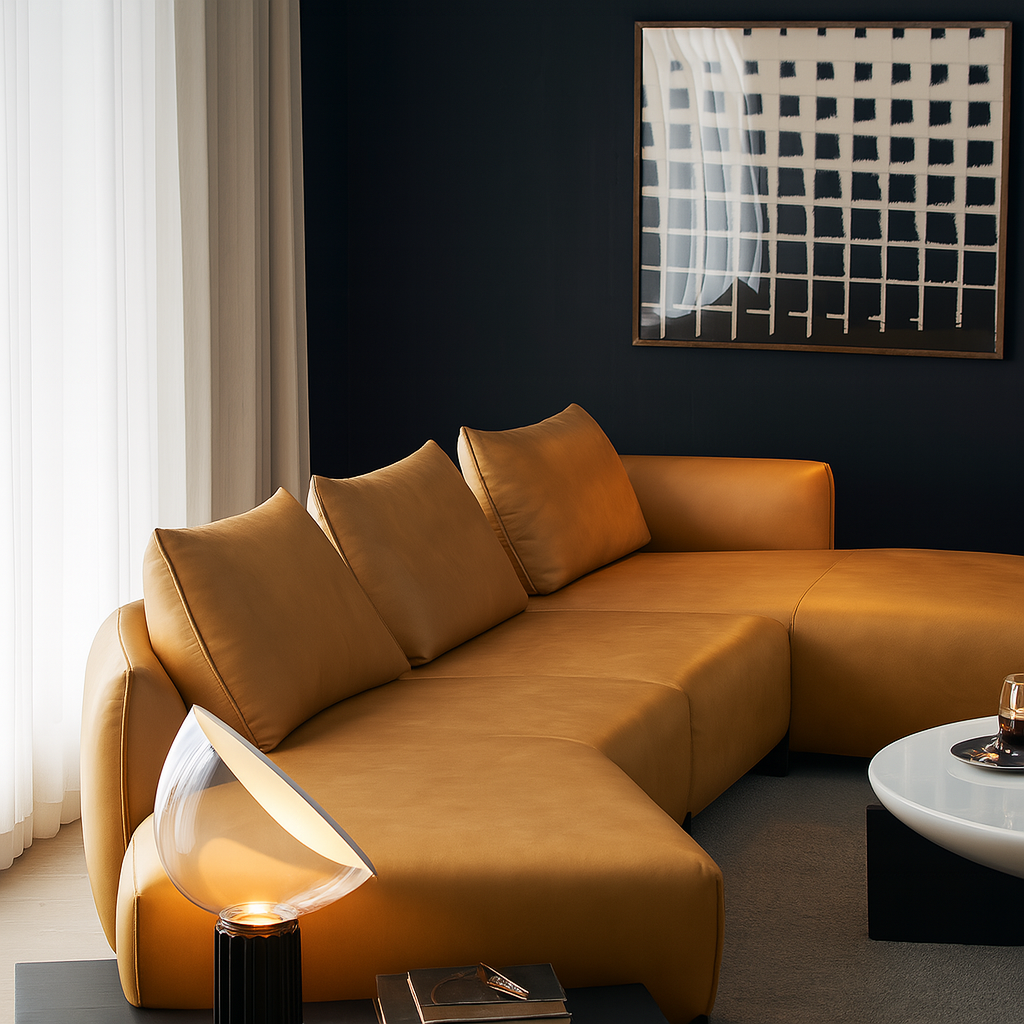 Amber Vintage Leather Sectional