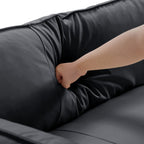 Vanilla Black Leather Sectional