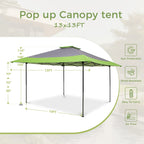 Gazebo de jardin renforcé escamotable avec rideau d'angle élégant - 13 x 13 pi
