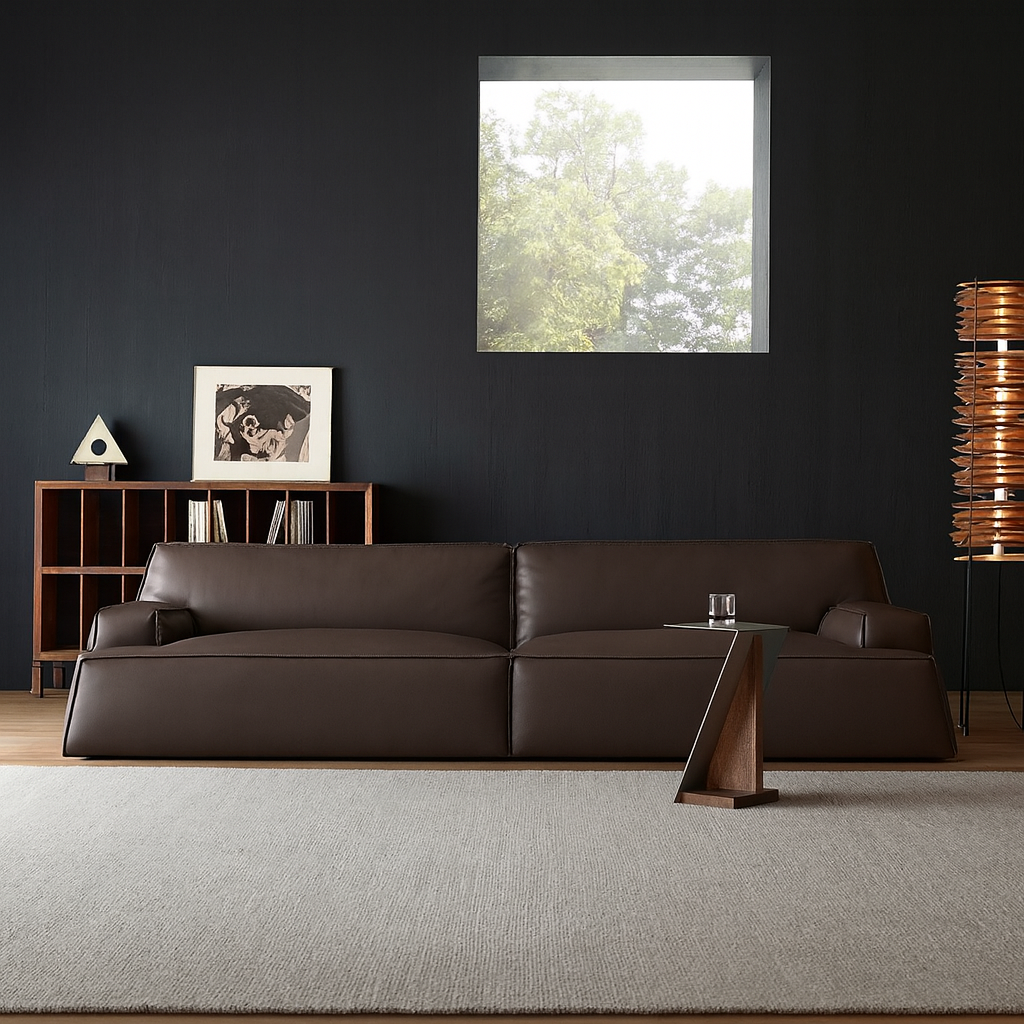 Deacon Minimalist Top Grain Leather Sofa