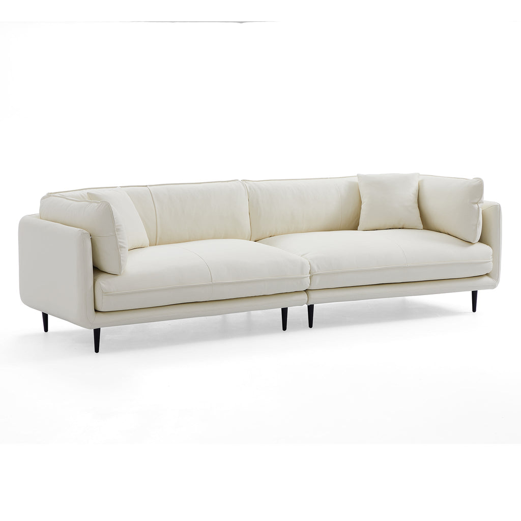 Vanilla Brown Leather Sofa