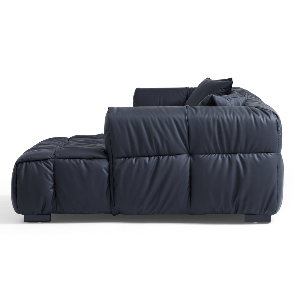 Boba Black Leathaire Sectional