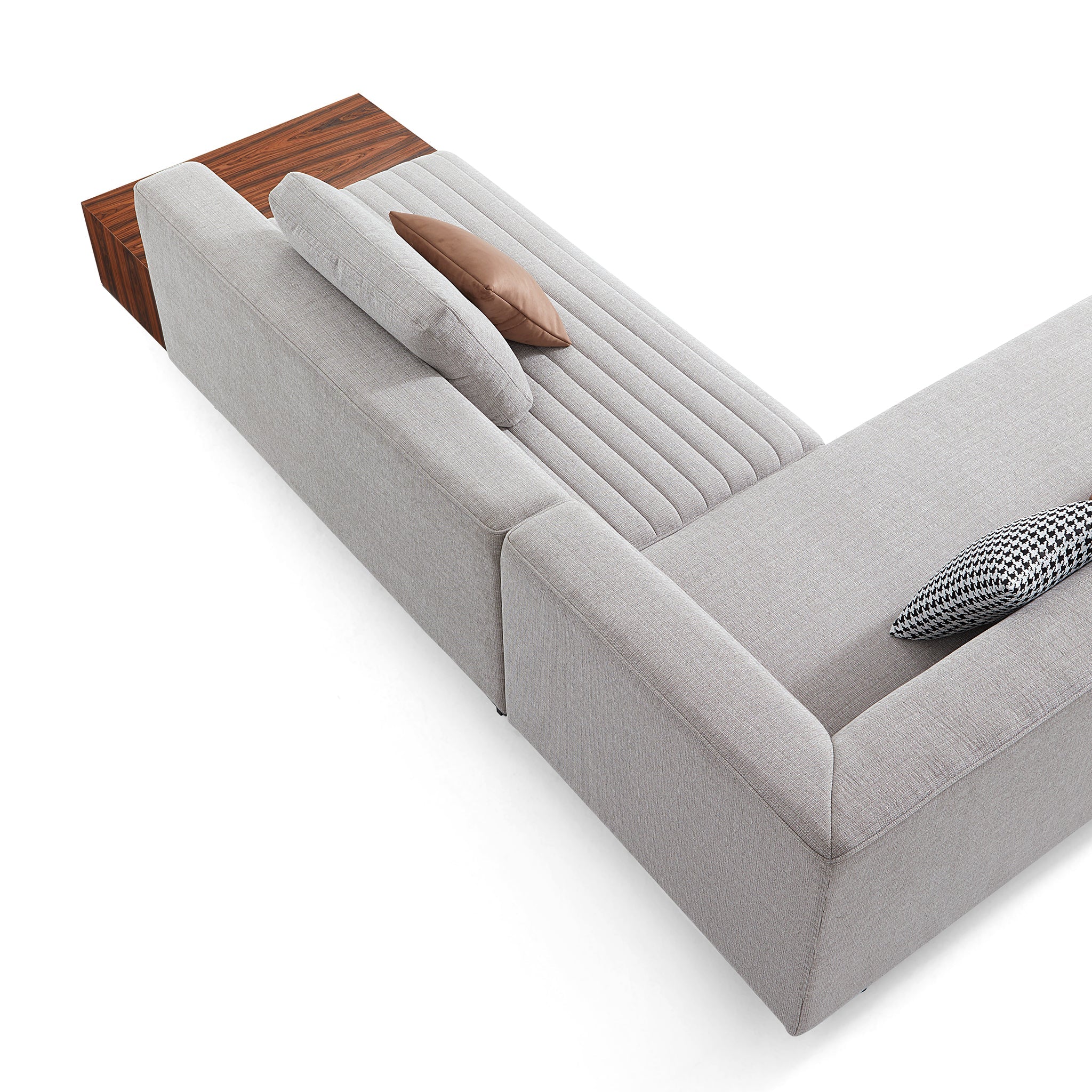 Brandy Channel Tufting Sectional with Coffee Table