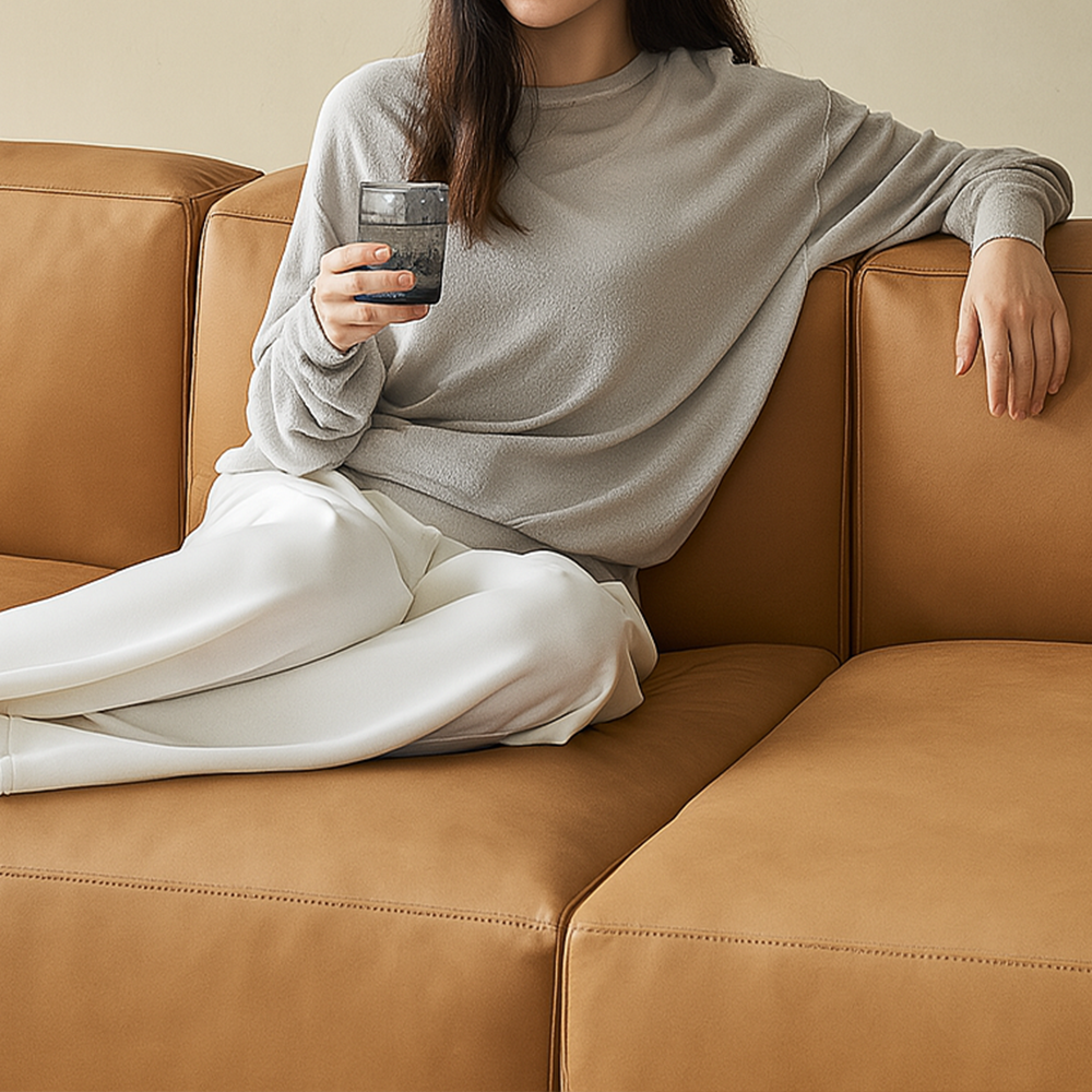 Geometry Low Profile Italian Leather Sectional