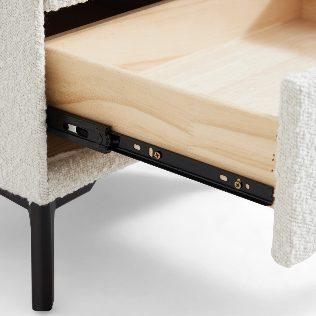 Cushy Boucle Fabric Nightstand