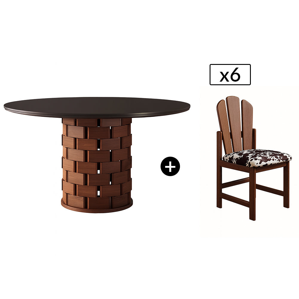 Grid Round Dining Table