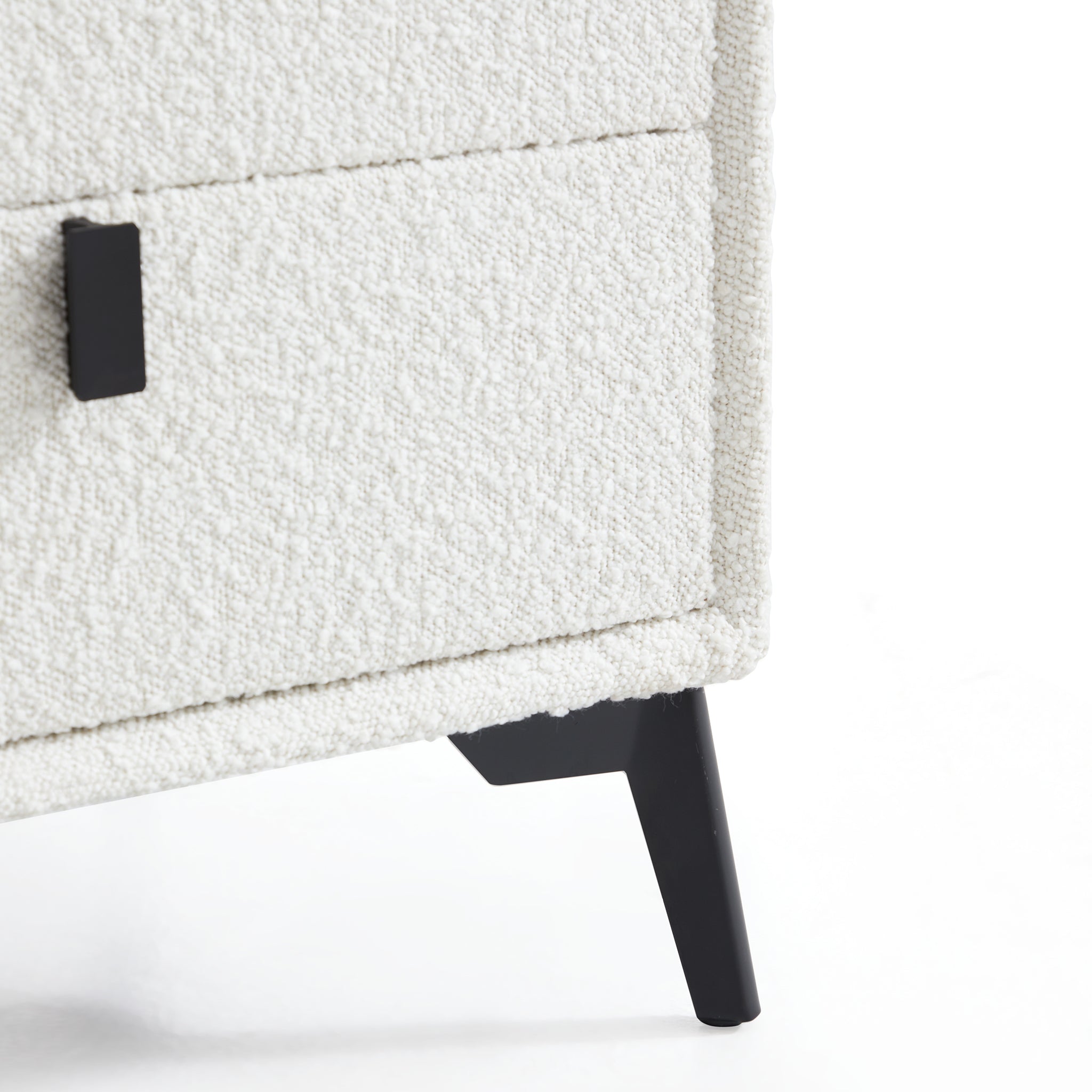 Cushy Boucle Fabric Nightstand
