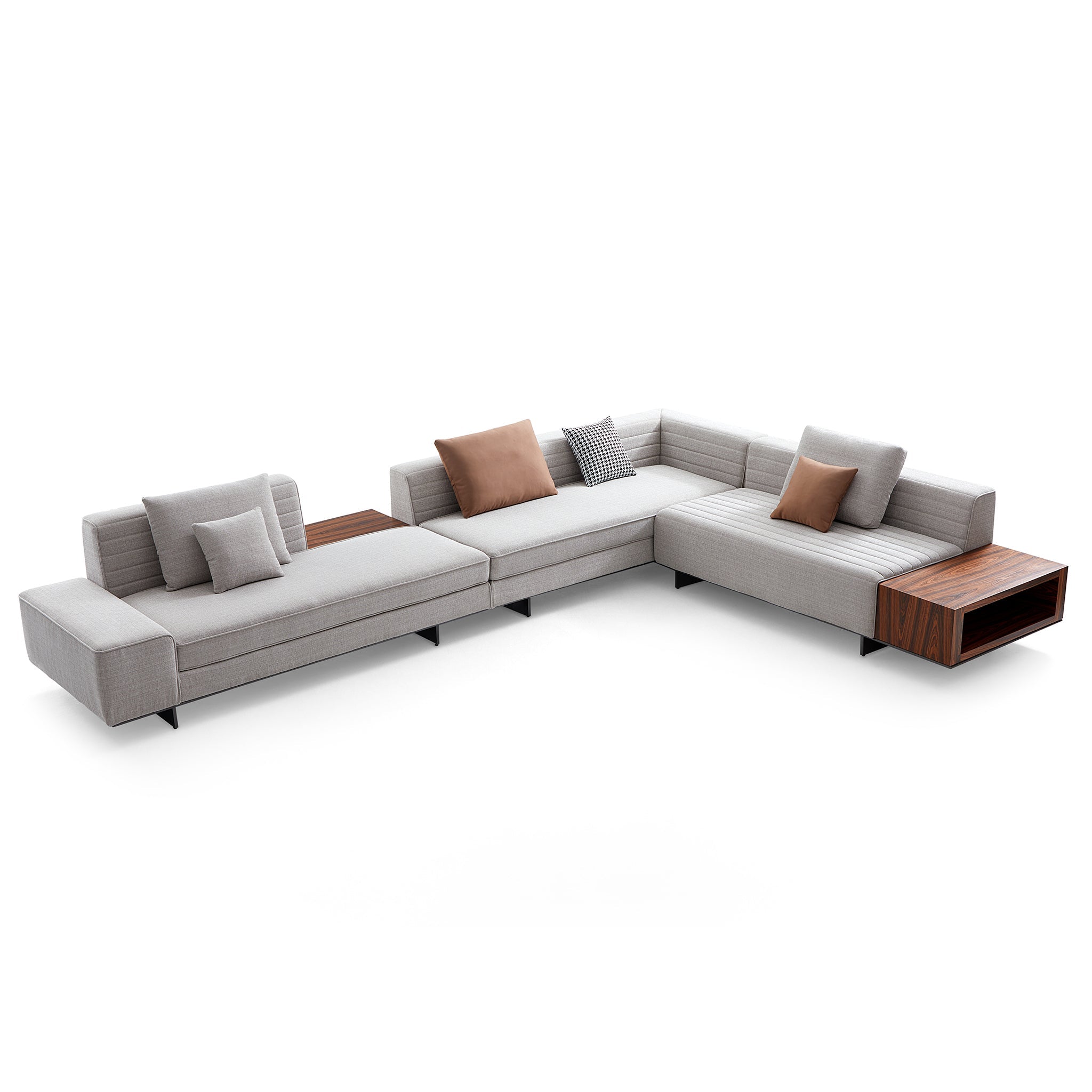 Brandy Channel Tufting Sectional with Coffee Table