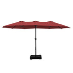 Parasol double extra large de 15 pieds pour patio double face de MAISON ARTS avec base incluse