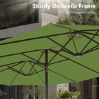 Parasol double extra large de 15 pieds pour patio double face de MAISON ARTS avec base incluse