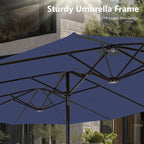 Parasol double extra large de 15 pieds pour patio double face de MAISON ARTS avec base incluse