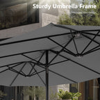Parasol double extra large de 15 pieds pour patio double face de MAISON ARTS avec base incluse