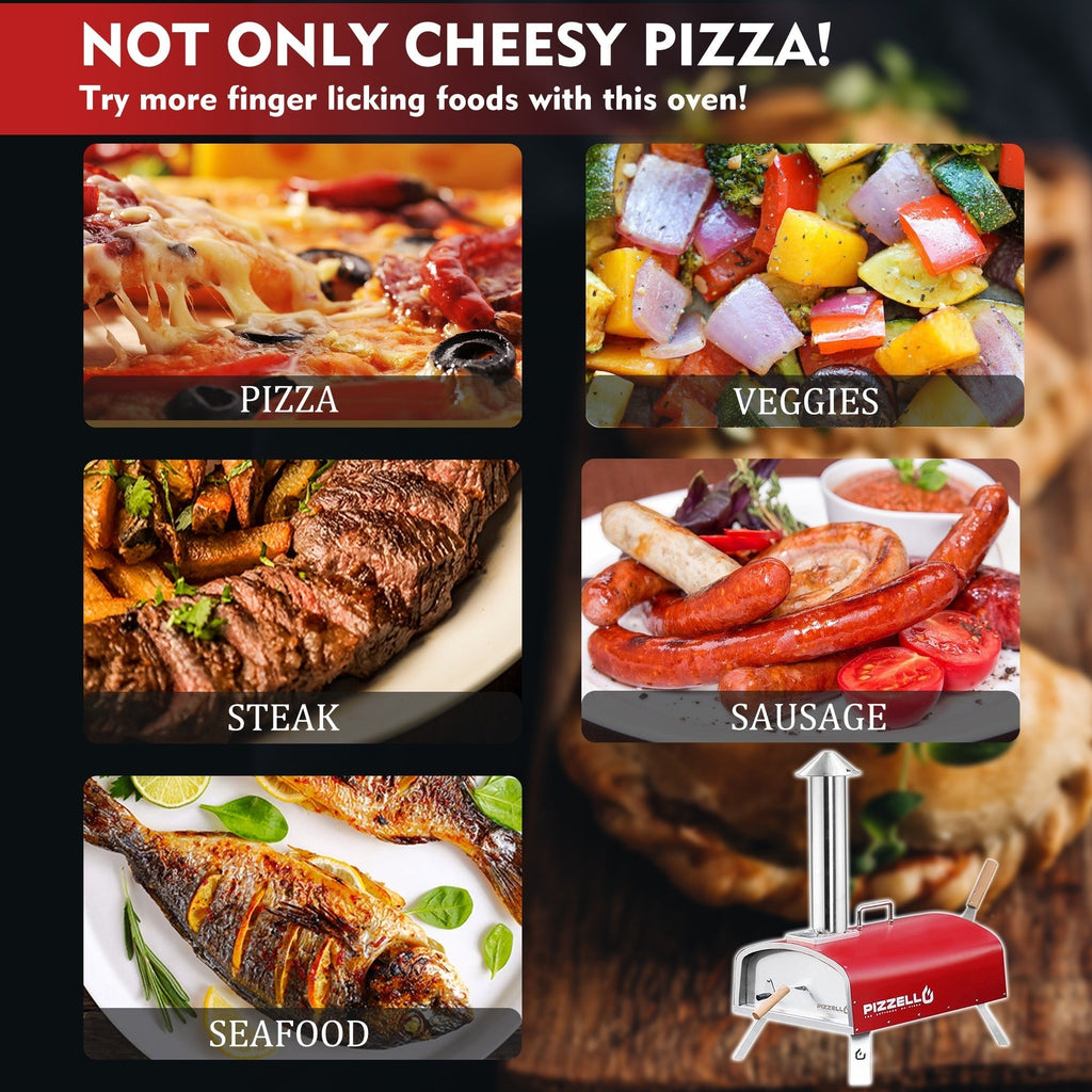 Four à pizza extérieur au feu de bois, four à pizza portable avec pelle à pizza et sac de transport - 16 pouces