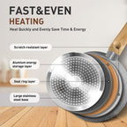 Batterie de cuisine en granit de 17 pièces, ensemble de casseroles et poêles antiadhésives