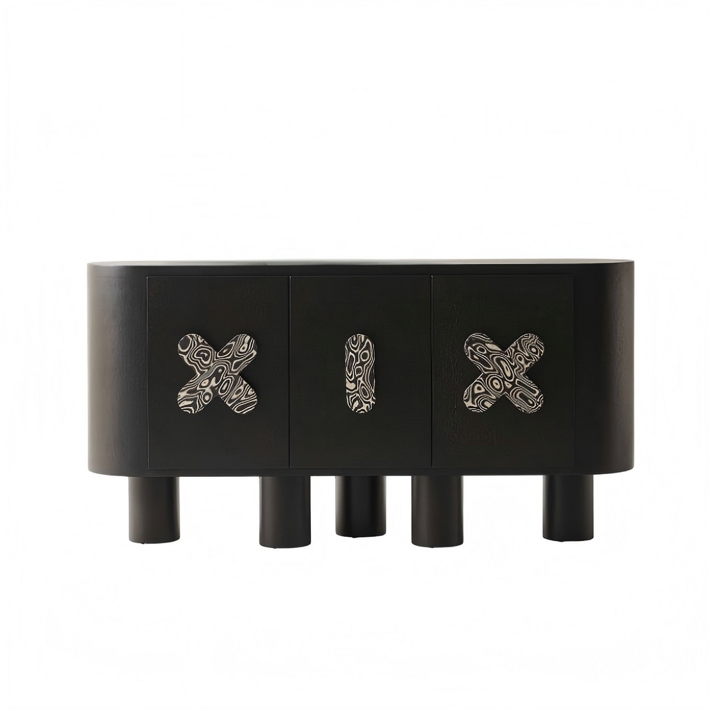 Cross & Line Black Sideboard Cabinet