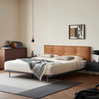 Toffee Brick Leather Bed