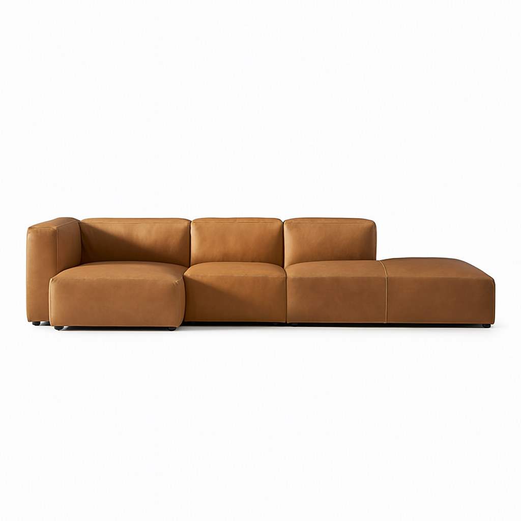 Geometry Low Profile Italian Leather Sectional