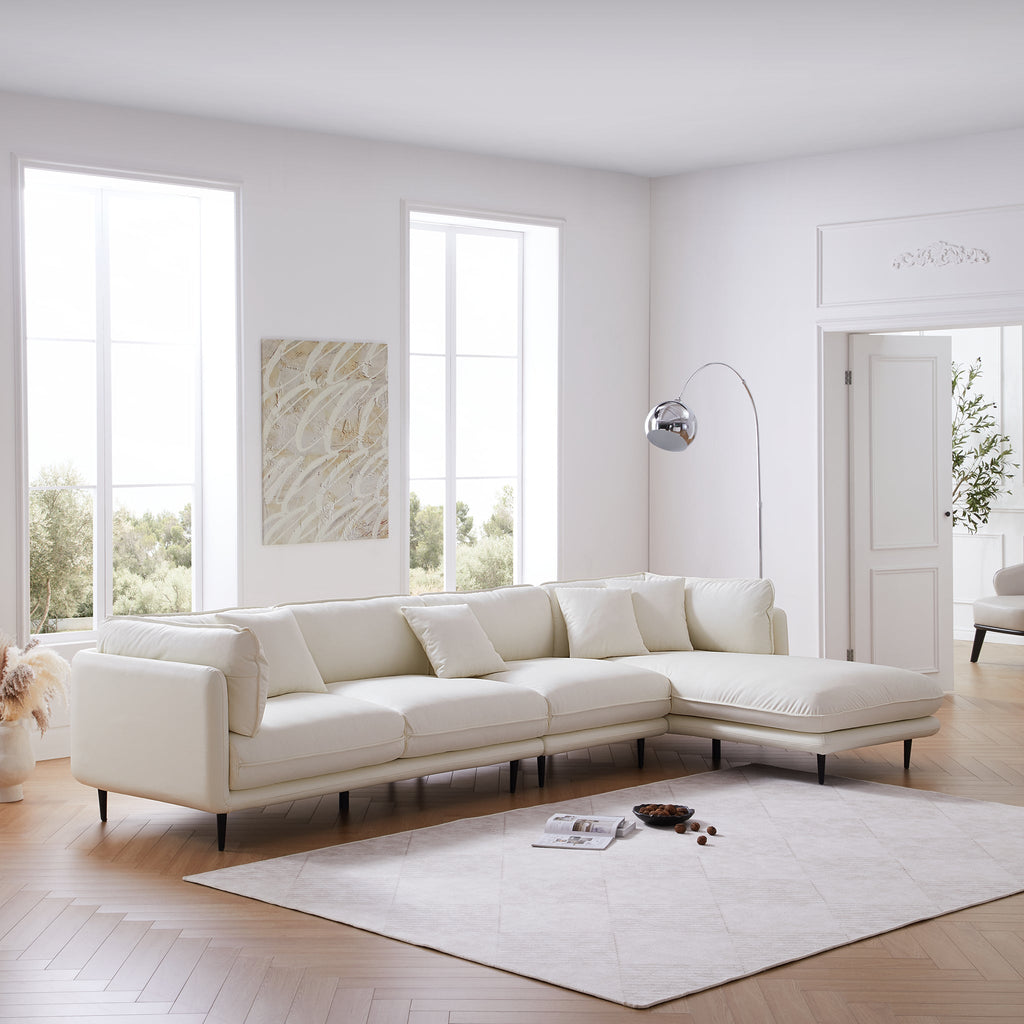 Vanilla Brown Leather Sectional