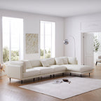 Vanilla Brown Leather Sectional