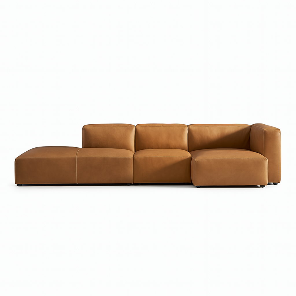 Geometry Low Profile Italian Leather Sectional