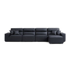 Domus High-Back Modular Leather Sofa and Ottoman