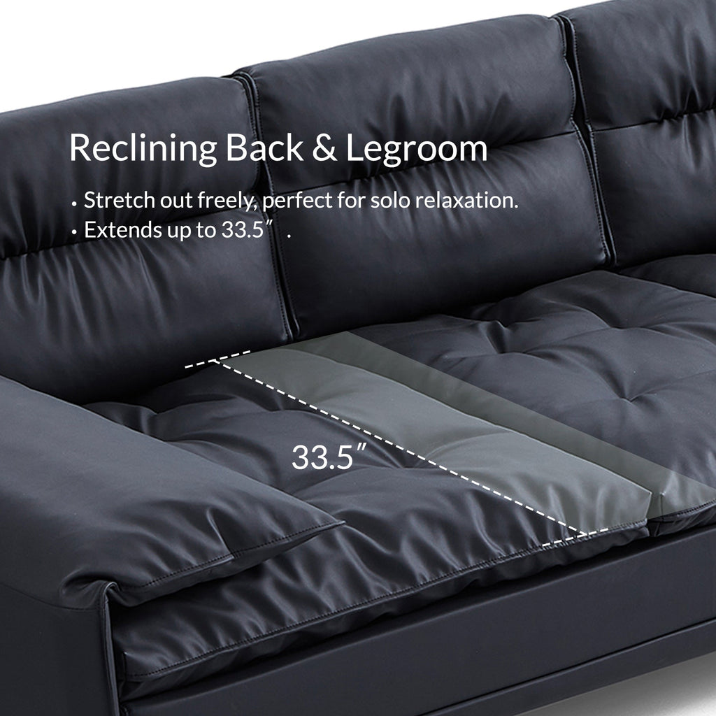 Lewis Adjustable Backrest Ultra-Wide Leather Sofa
