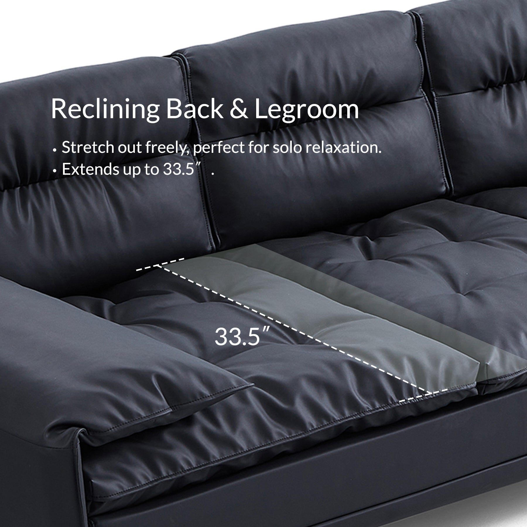 Lewis Adjustable Backrest Ultra-Wide Leather Sofa