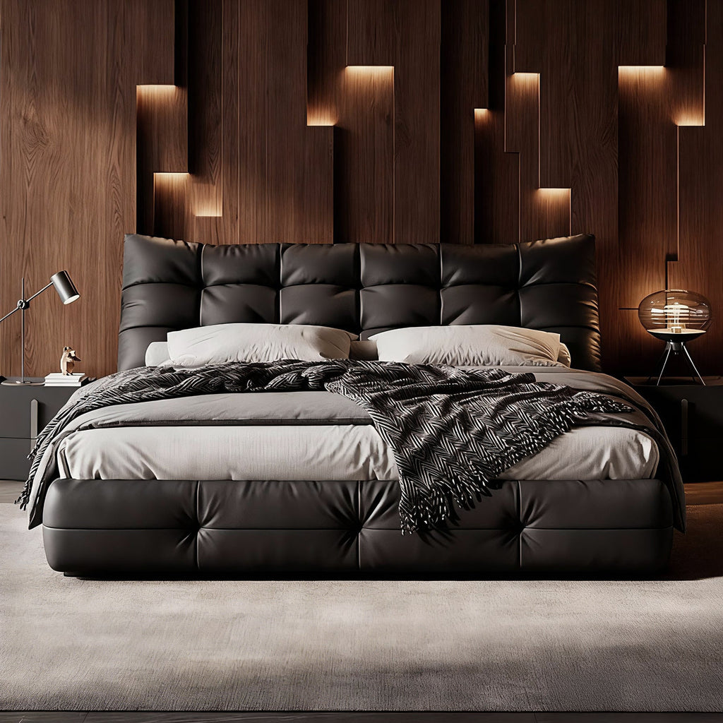 Chocolate Leather Bed