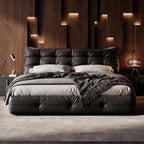 Chocolate Leather Bed