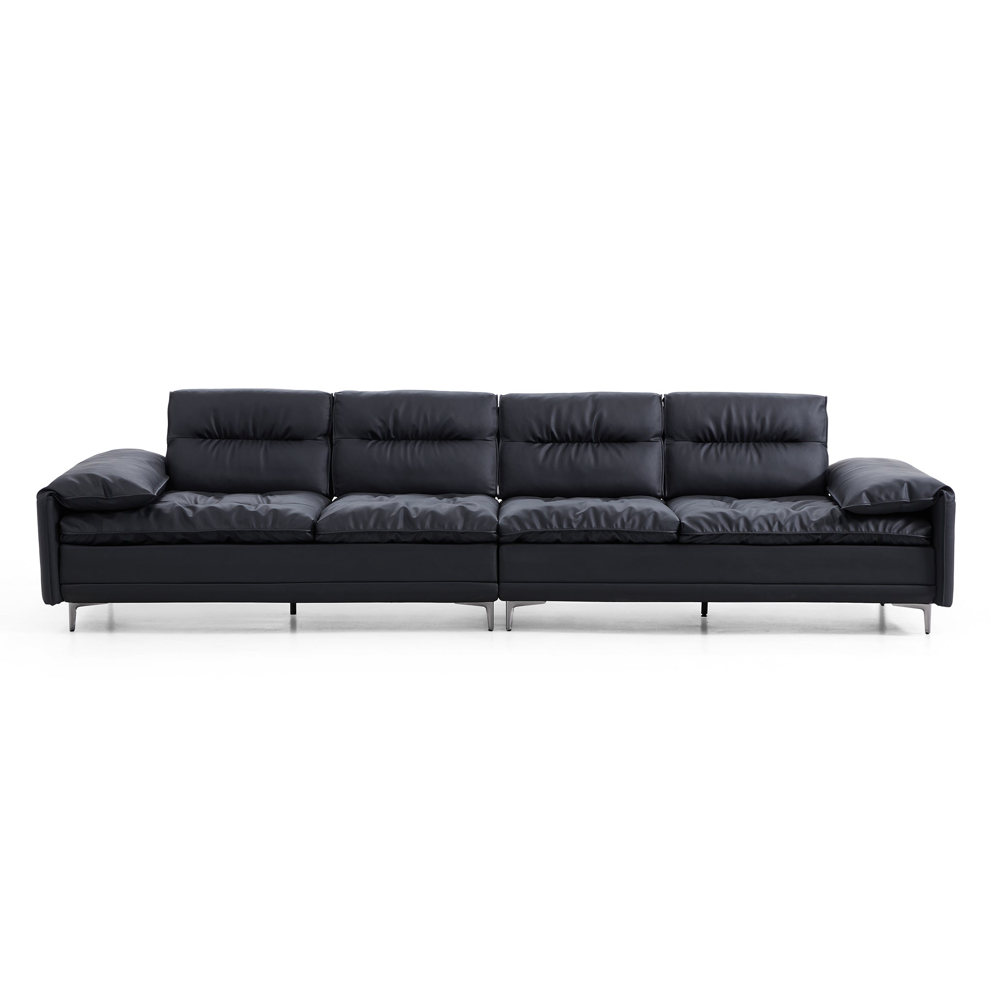 Lewis Adjustable Backrest Ultra-Wide Leather Sofa