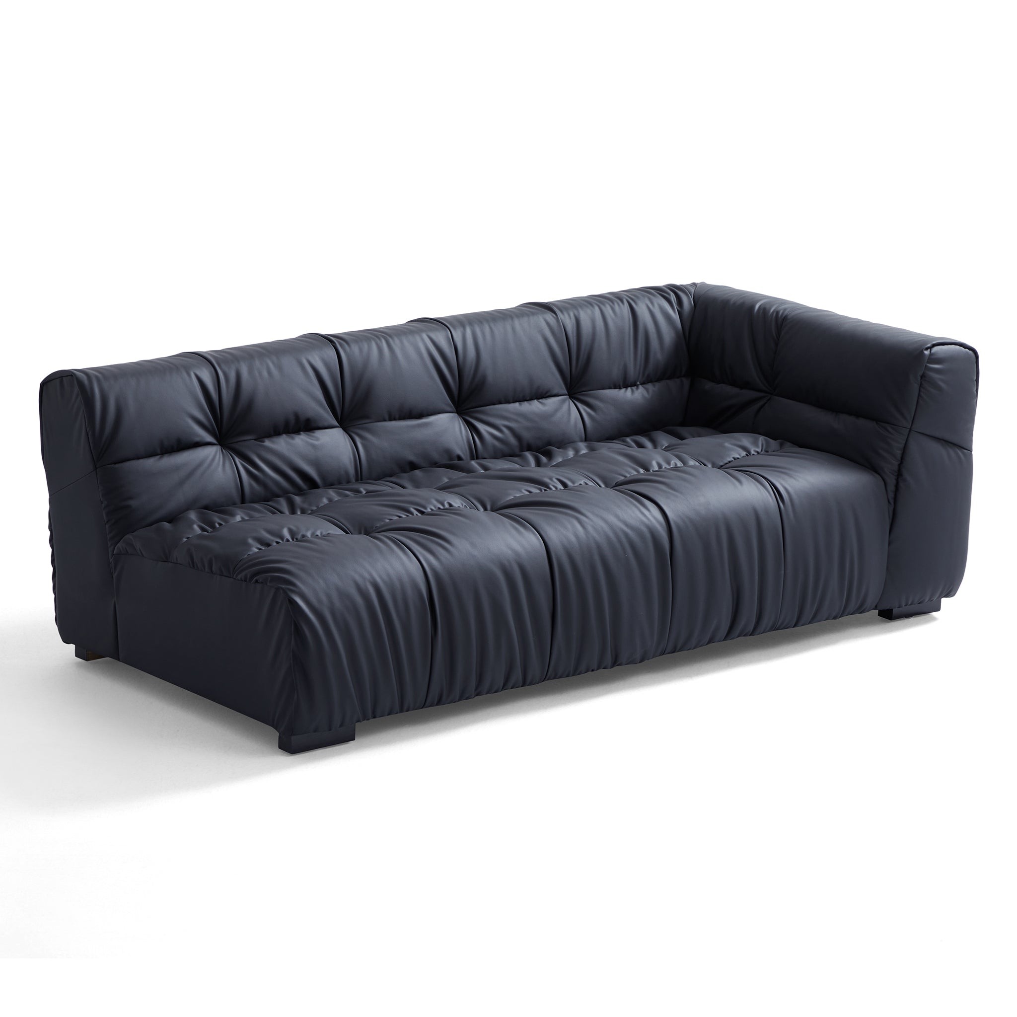 Boba Black Leathaire Sectional