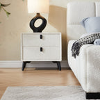 Cushy Boucle Fabric Nightstand