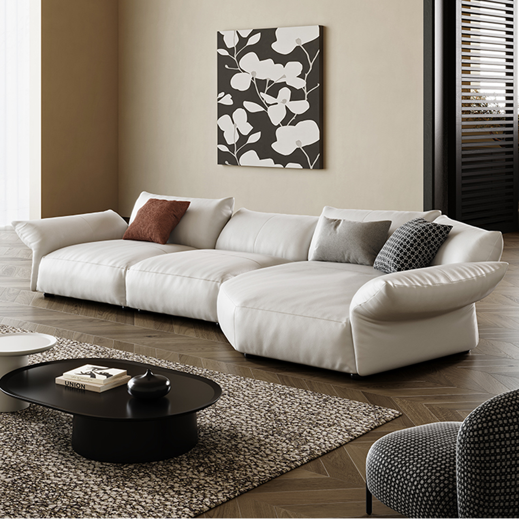 Petalo Modern Leather Sectional