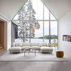 Vanilla Black Leather U-Shaped Sectional