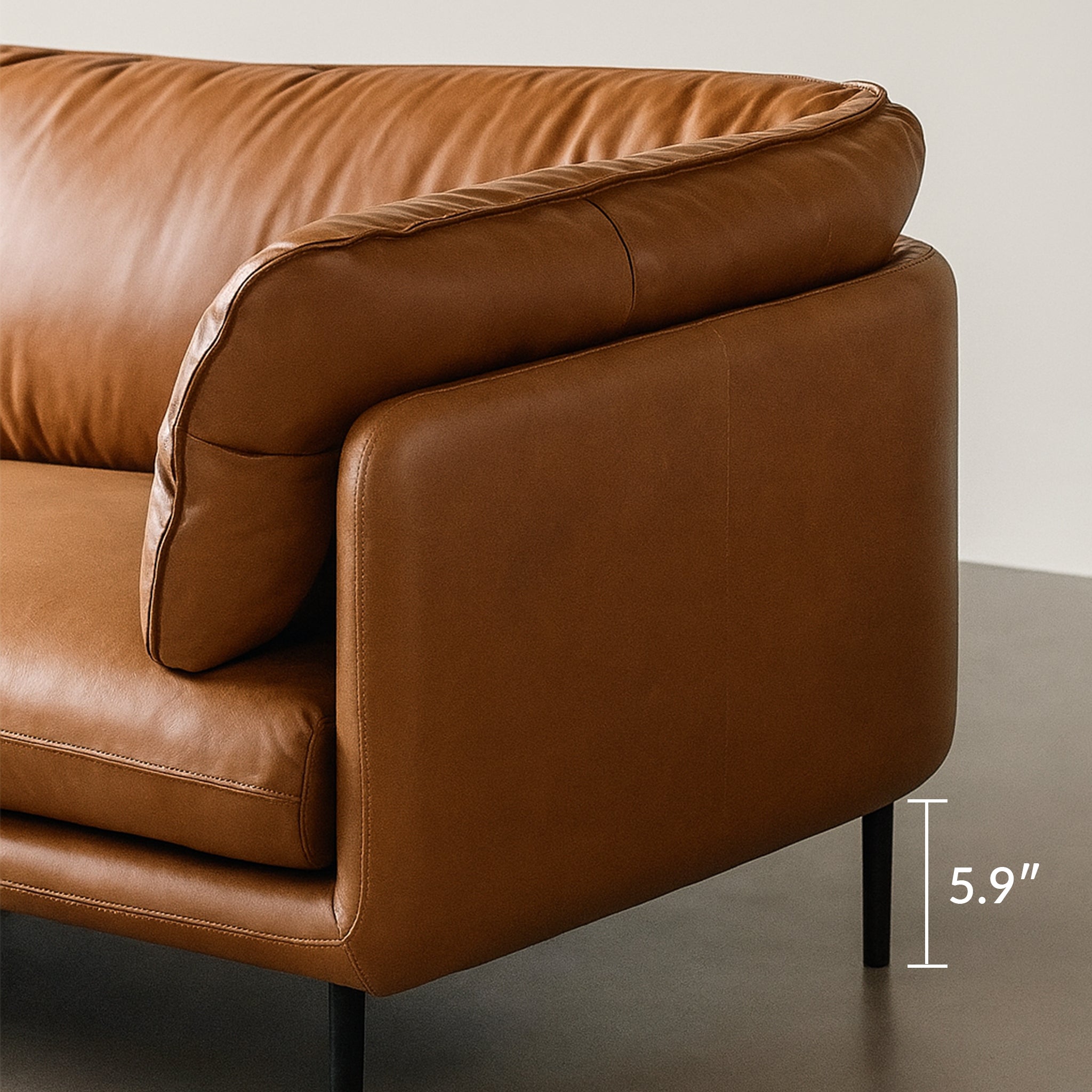 Vanilla Brown Leather Sectional