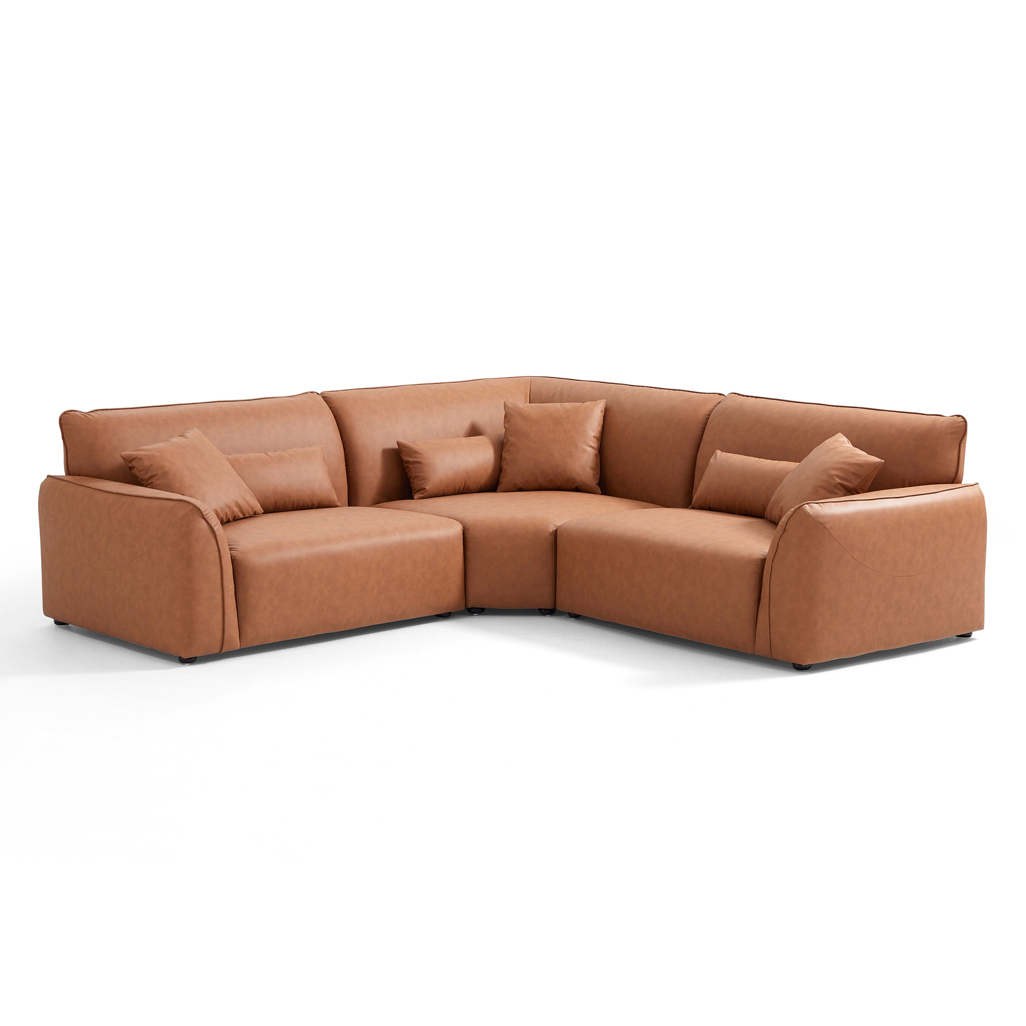 Milano Moda Minimalist Brown Corner Sofa