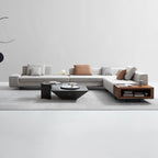 Brandy Channel Tufting Sectional with Coffee Table