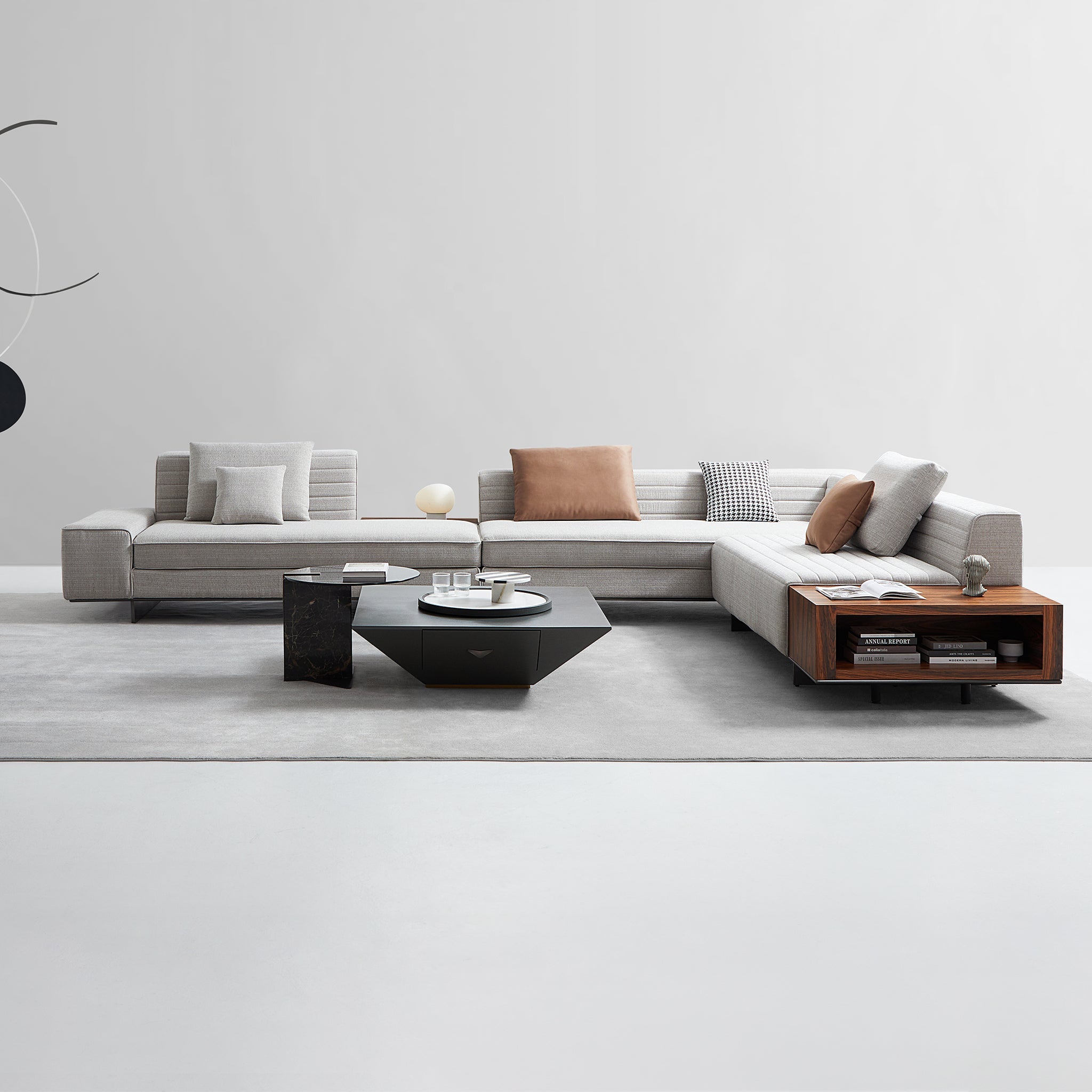 Brandy Channel Tufting Sectional with Coffee Table