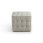 Monarch Leather Tufted Cube Pouf