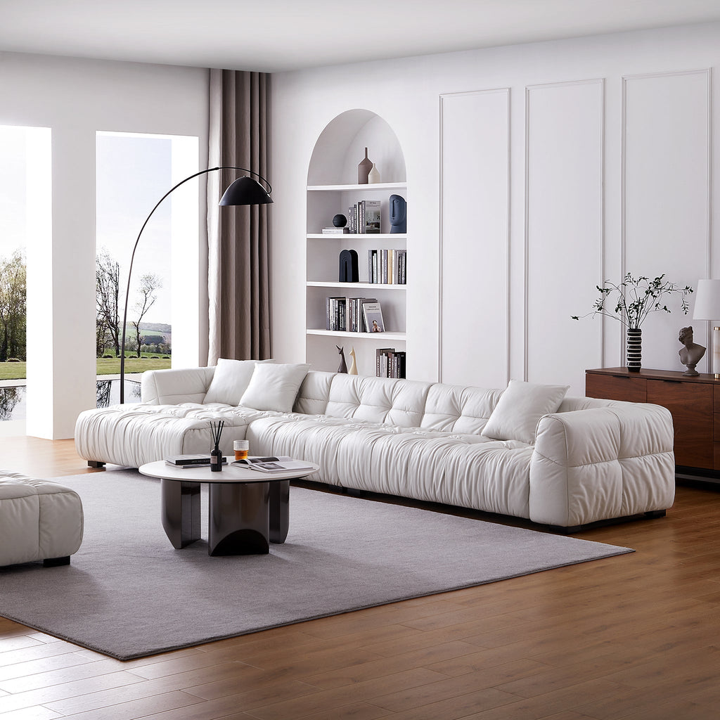 Boba Cream Leathaire Sectional Set