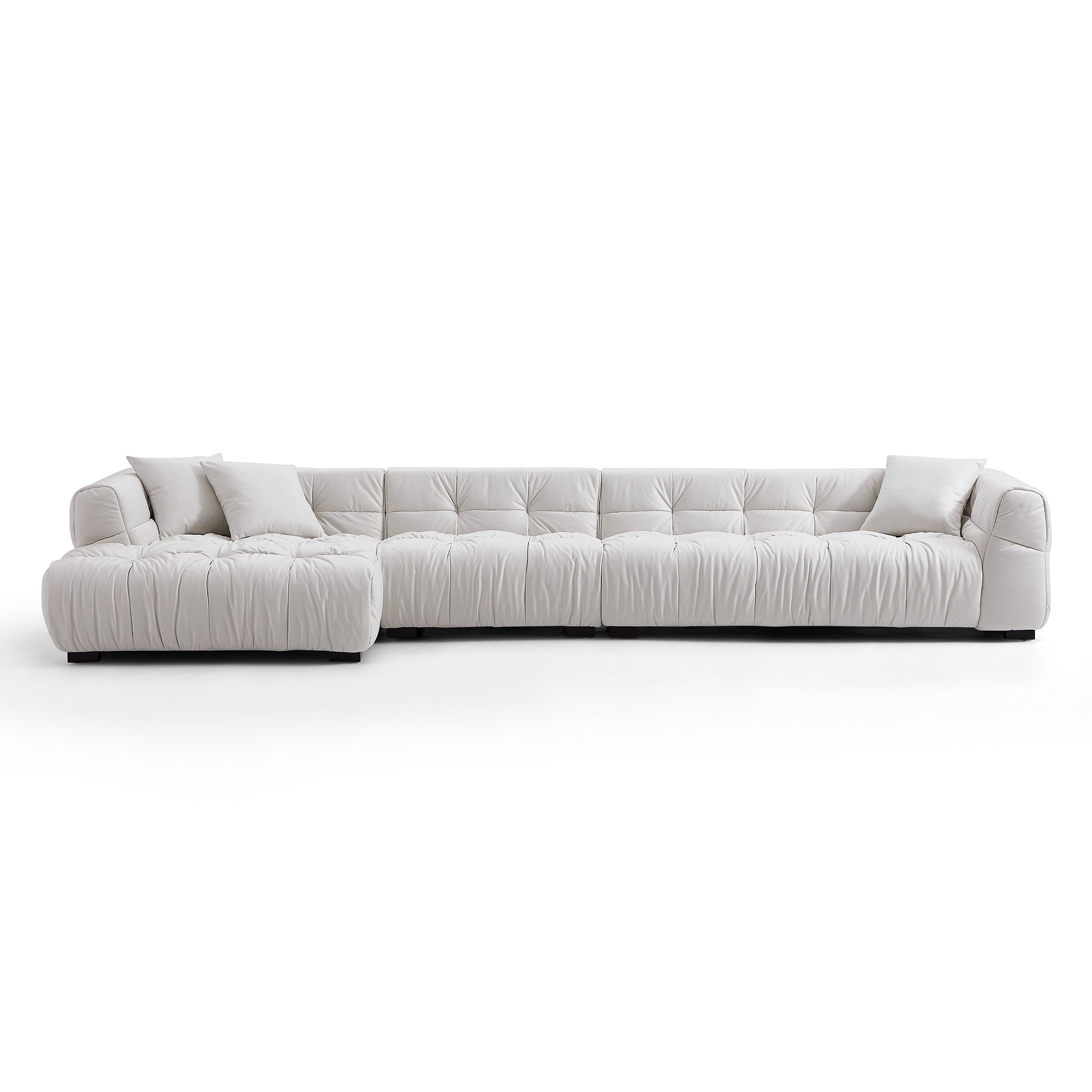 Boba Cream Leathaire Sectional Set